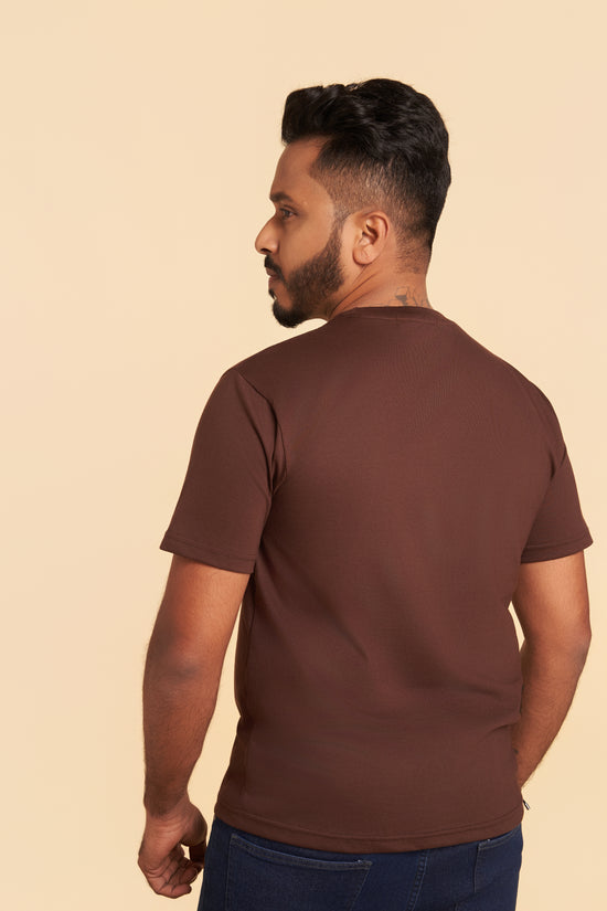 Coffee Brown Crew Neck T-Shirt
