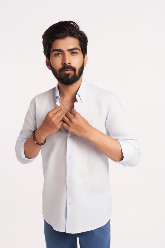 Sky Blue Cotton Linen Shirt