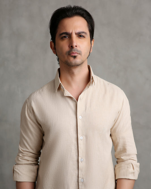 Beige Linen Blend Shirt