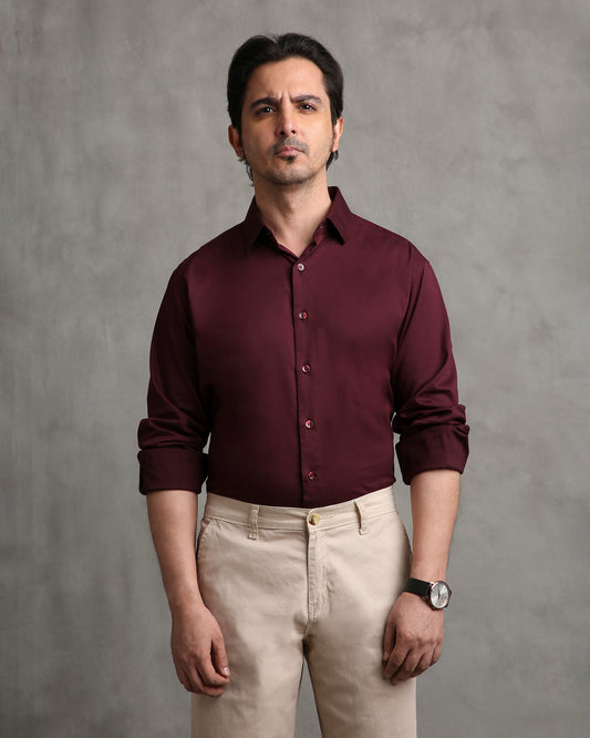Maroon Twill Shirt