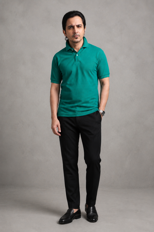 Green Pique Polo
