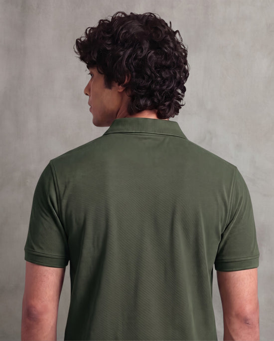 Olive Pique Polo