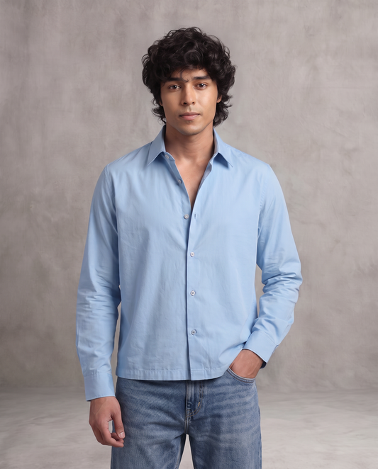 Sky Blue Boxy Shirt