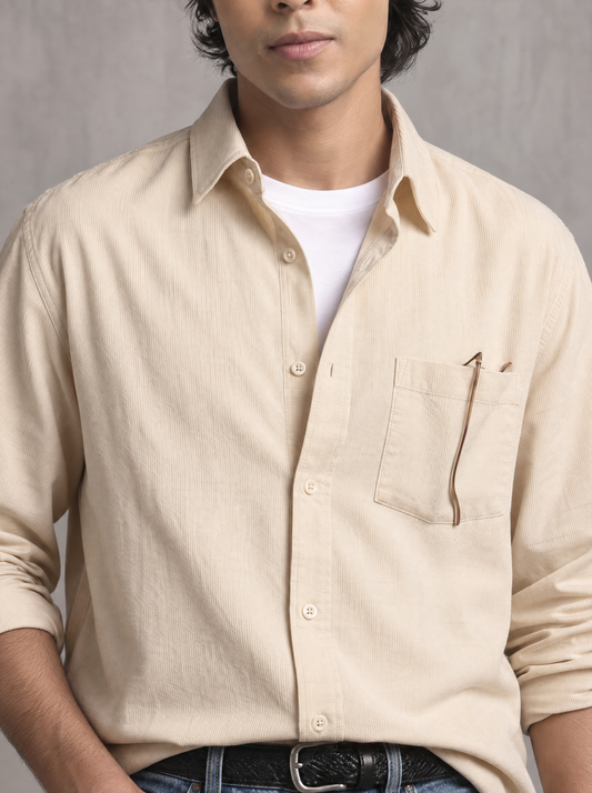 Beige Corduroy Shirt