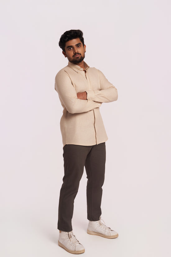Beige Cotton Linen Shirt