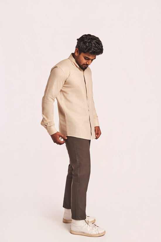 Beige Cotton Linen Shirt