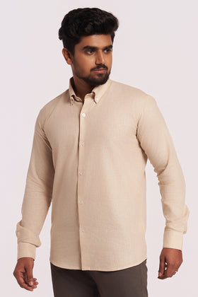 Beige Cotton Linen Shirt
