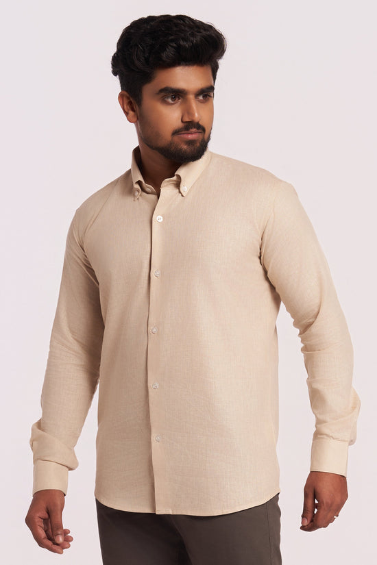 Beige Cotton Linen Shirt