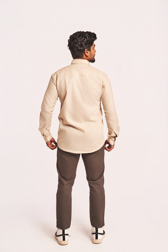 Beige Cotton Linen Shirt