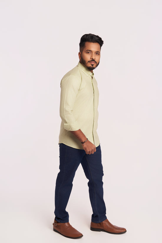 Green Cotton Linen Shirt