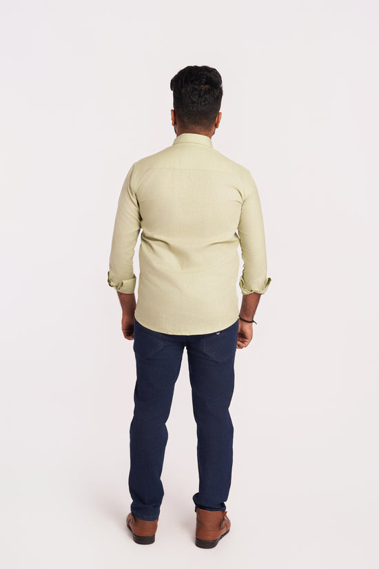 Green Cotton Linen Shirt