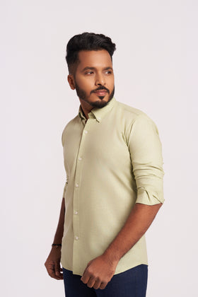 Green Cotton Linen Shirt