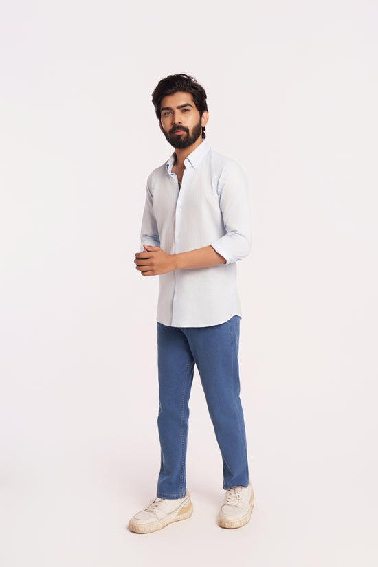 Sky Blue Cotton Linen Shirt