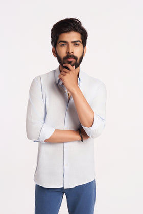 Sky Blue Cotton Linen Shirt