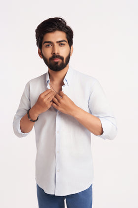 Sky Blue Cotton Linen Shirt