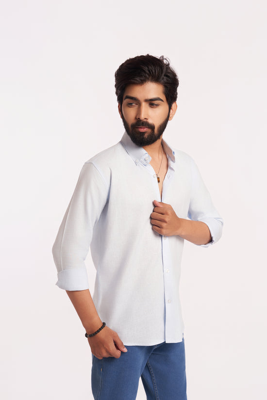 Sky Blue Cotton Linen Shirt