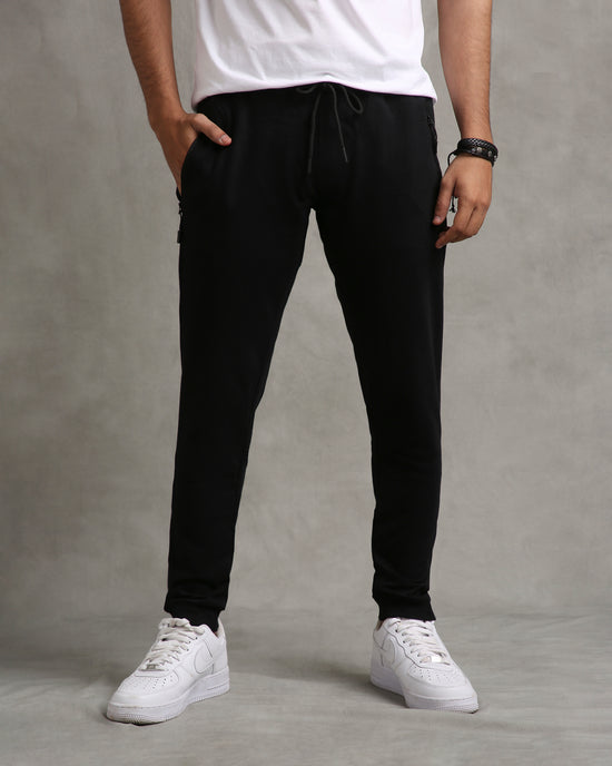 Black Terry Joggers