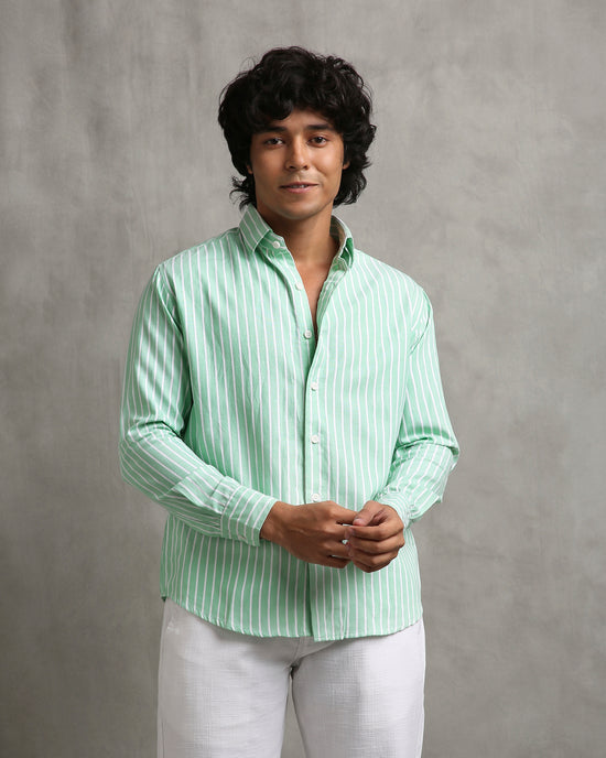 Green Oxford Stripe Shirt