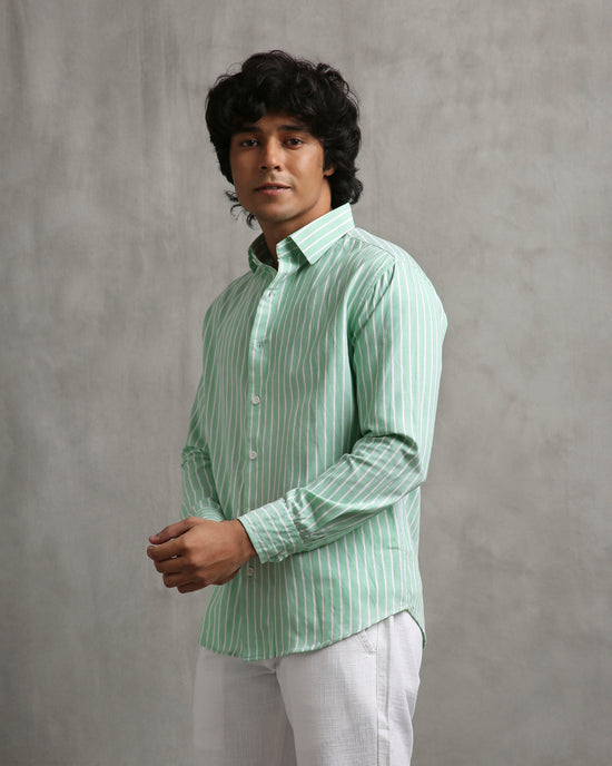 Green Oxford Stripe Shirt