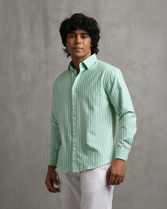 Green Oxford Stripe Shirt