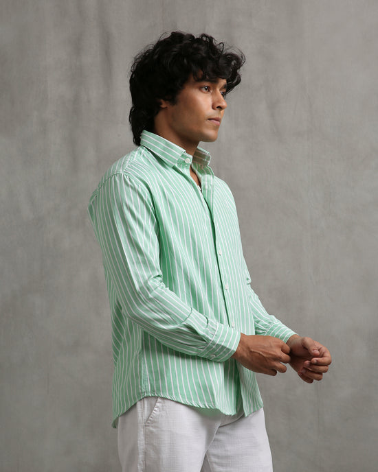 Green Oxford Stripe Shirt