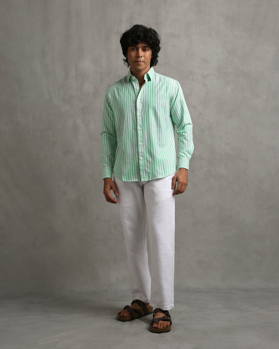 Green Oxford Stripe Shirt