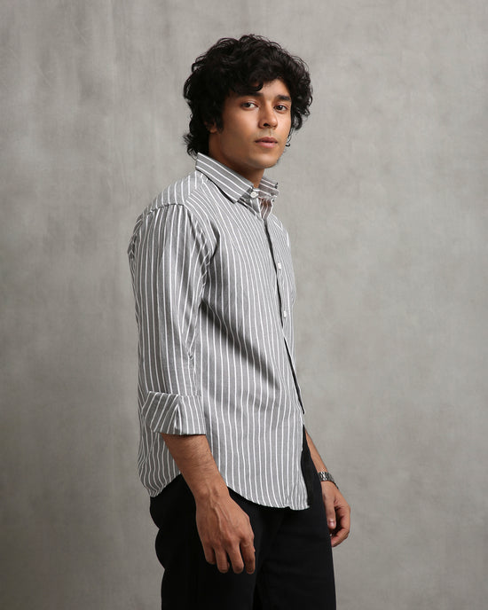 Grey Oxford Stripe Shirt