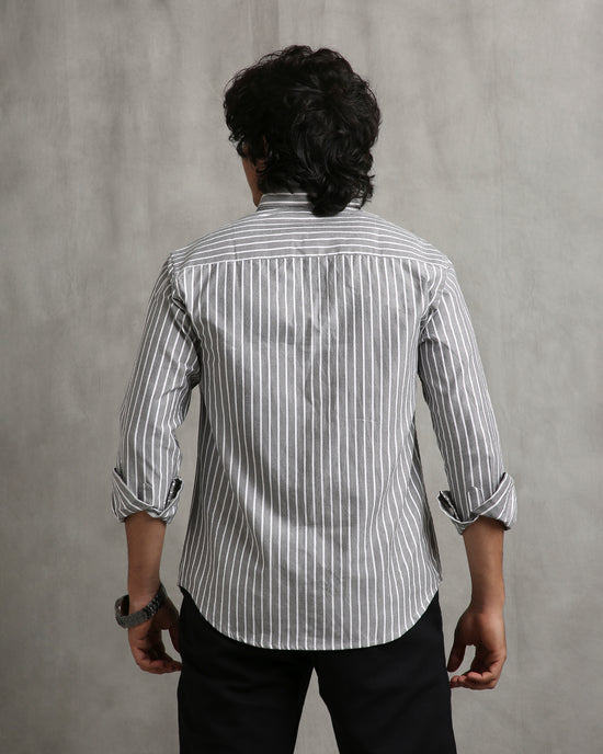 Grey Oxford Stripe Shirt