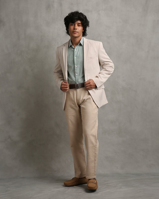 Olive Oxford Stripe Shirt