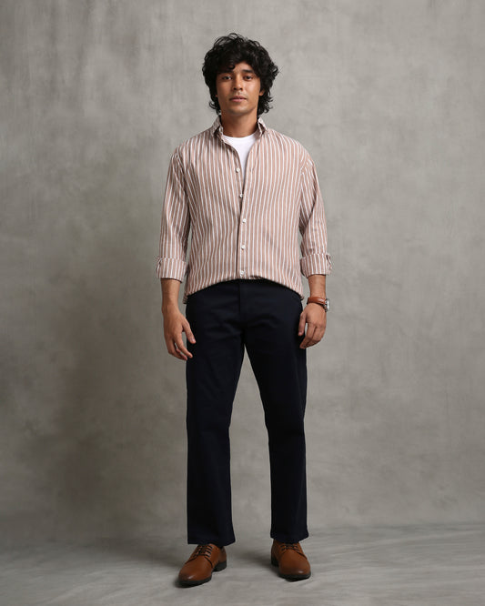 Brown Oxford Stripe Shirt