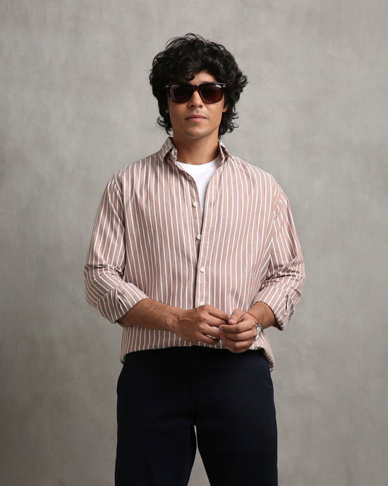 Brown Oxford Stripe Shirt