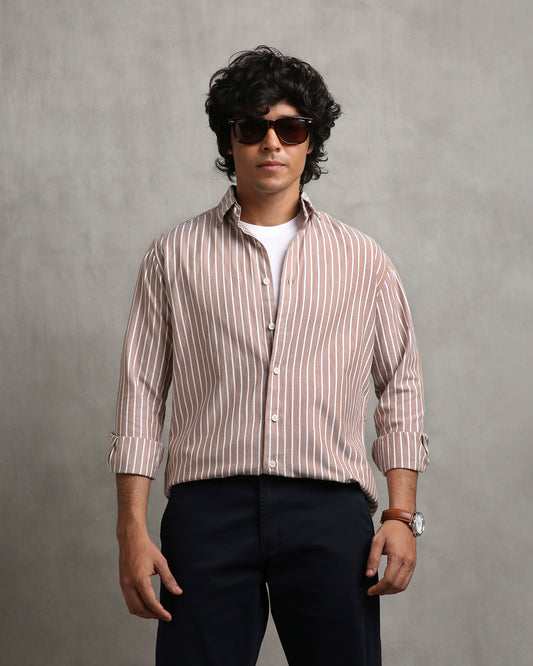 Brown Oxford Stripe Shirt