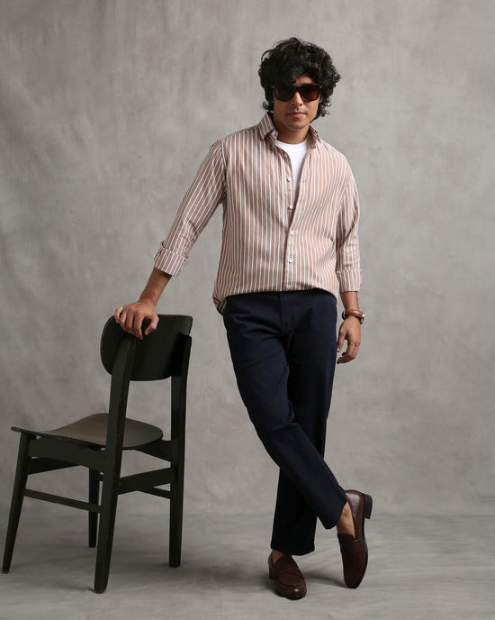 Brown Oxford Stripe Shirt