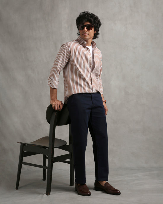 Brown Oxford Stripe Shirt