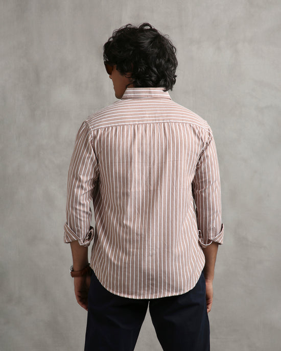 Brown Oxford Stripe Shirt
