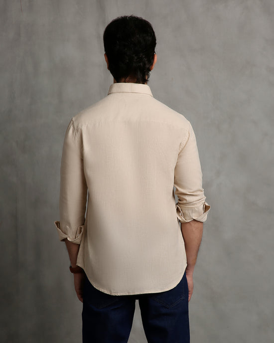 Beige Linen Blend Shirt