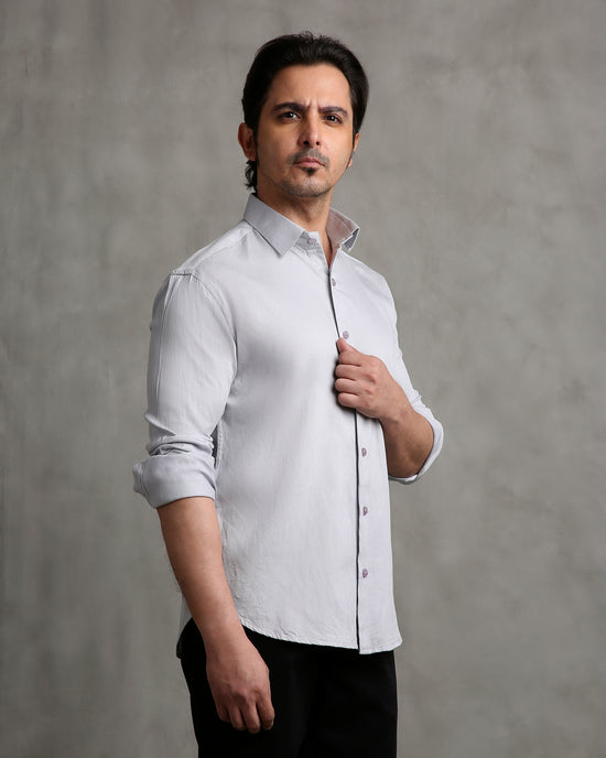 Grey Dobby Shirt