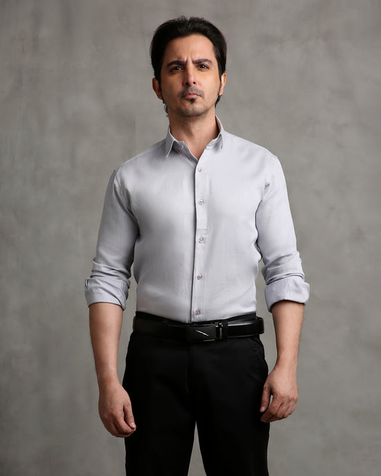 Grey Dobby Shirt