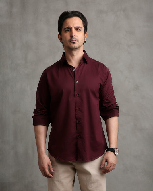 Maroon Twill Shirt
