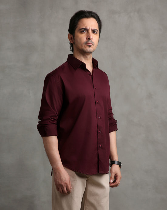 Maroon Twill Shirt