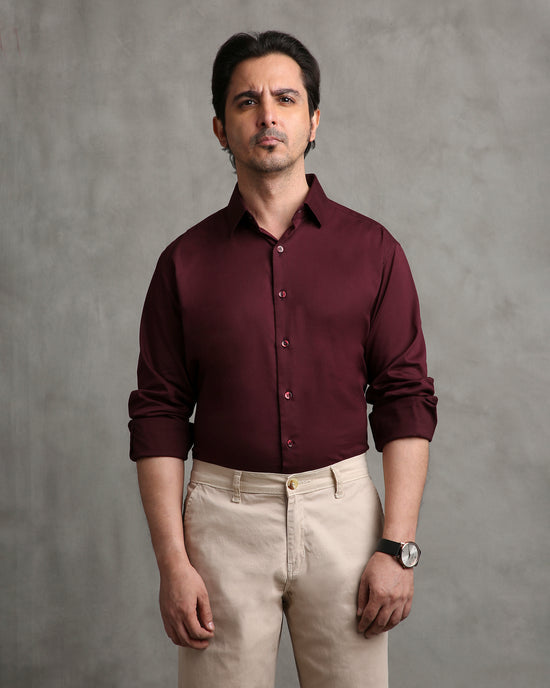 Maroon Twill Shirt