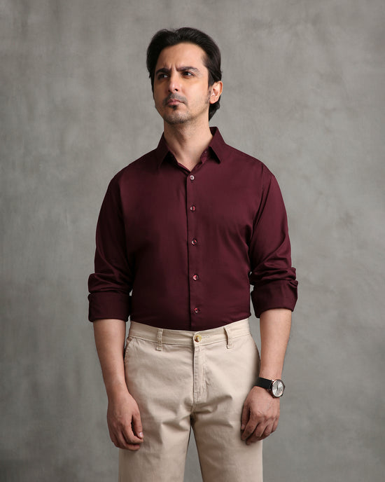 Maroon Twill Shirt