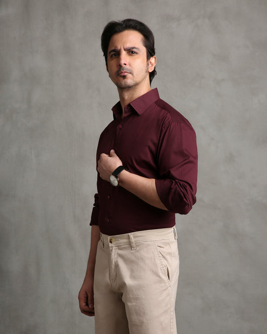 Maroon Twill Shirt