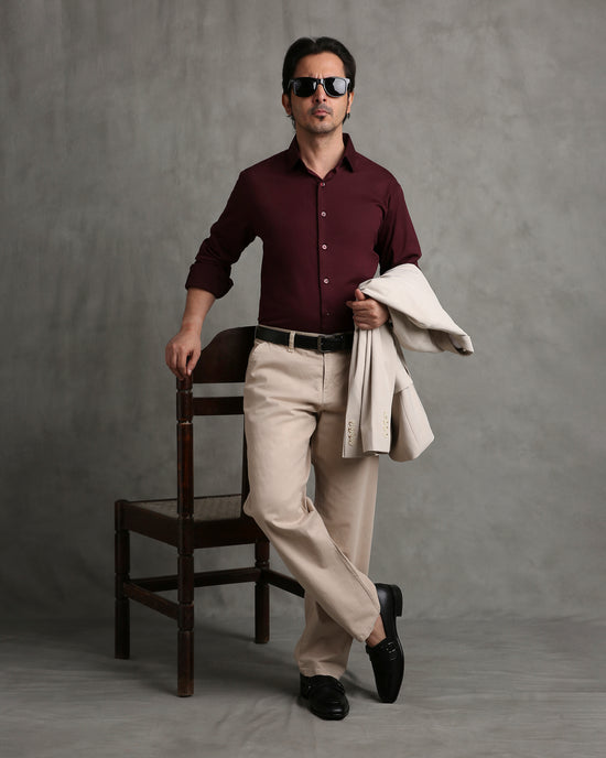 Maroon Twill Shirt