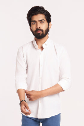 White Cotton Linen Shirt