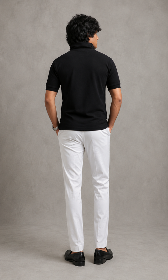 Black Pique Polo
