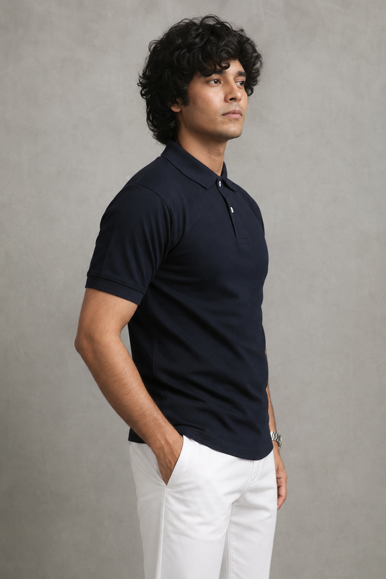 Navy Pique Polo