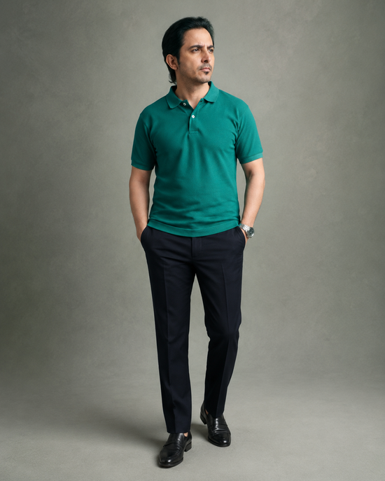 Green Pique Polo