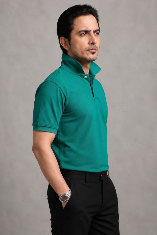 Green Pique Polo