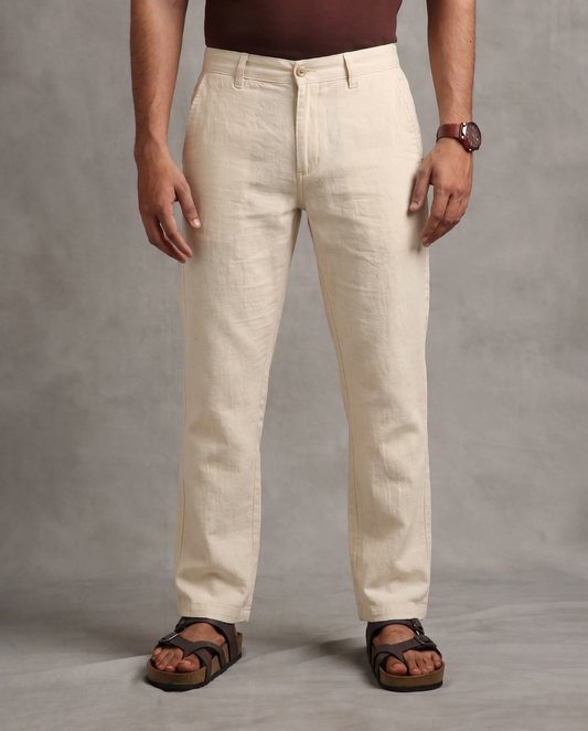 Beige Linen Pants